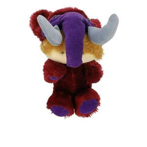 Carousel By Guy Burgundy Purple 1986 Elephant Mammouth Plush Caveman Toy Stuffed
